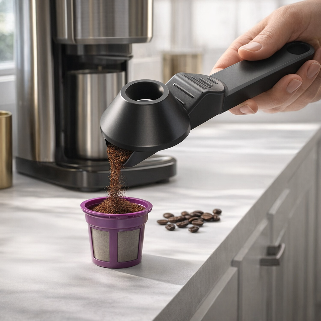 Spoon with Funnel – Plastic, Compact Design for Precise Measurement of Powders and Supplements