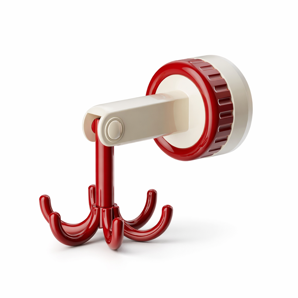 Wall Hook with Rotating Suction Cup – Durable Plastic and Metal for the Kitchen, Bathroom, or Entryway