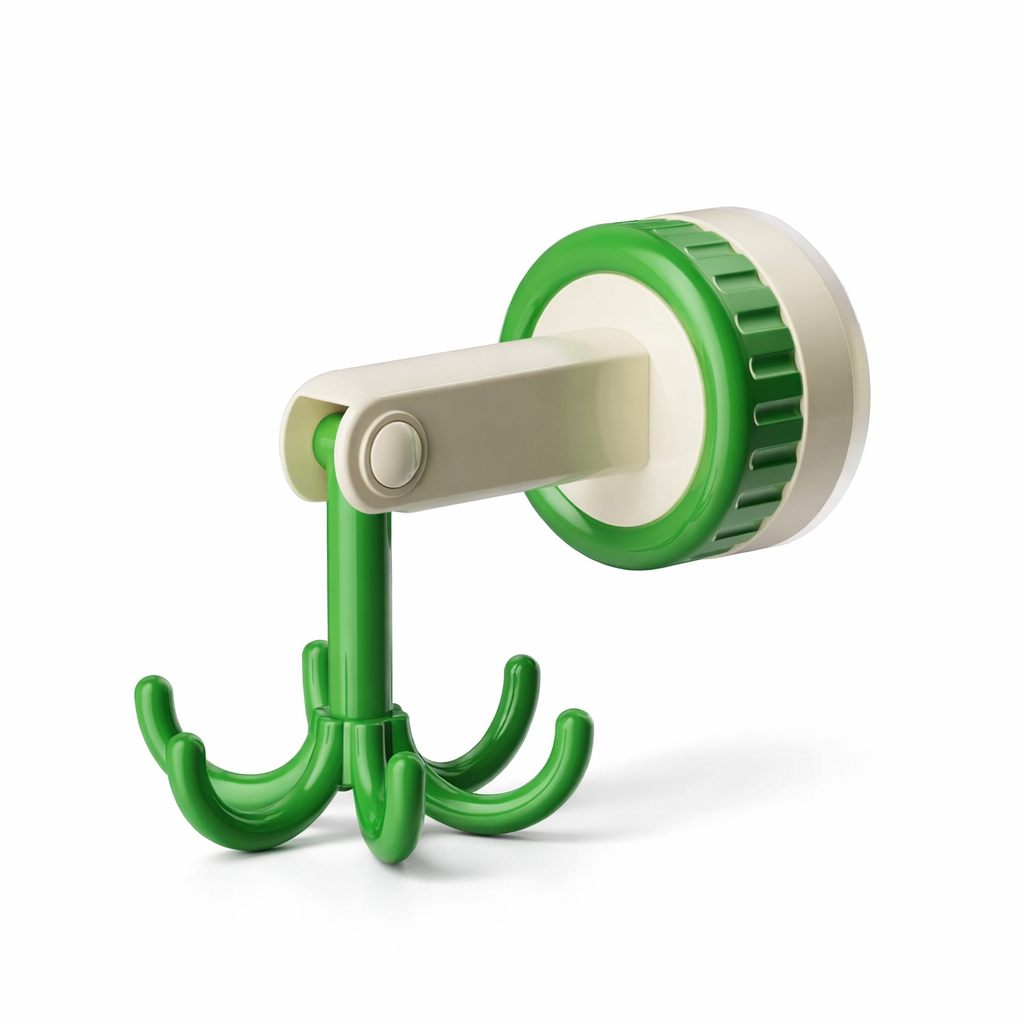 Wall Hook with Rotating Suction Cup – Durable Plastic and Metal for the Kitchen, Bathroom, or Entryway