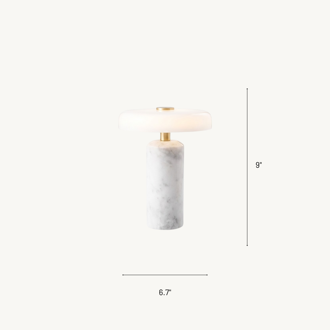 Lampe de Table Champignon en Marbre et Verre – Ambiance Douce