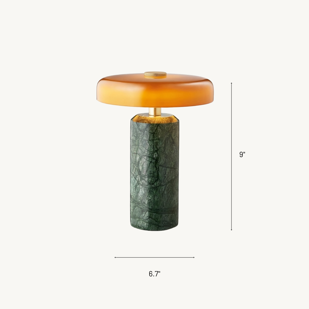Lampe de Table Champignon en Marbre et Verre – Ambiance Douce