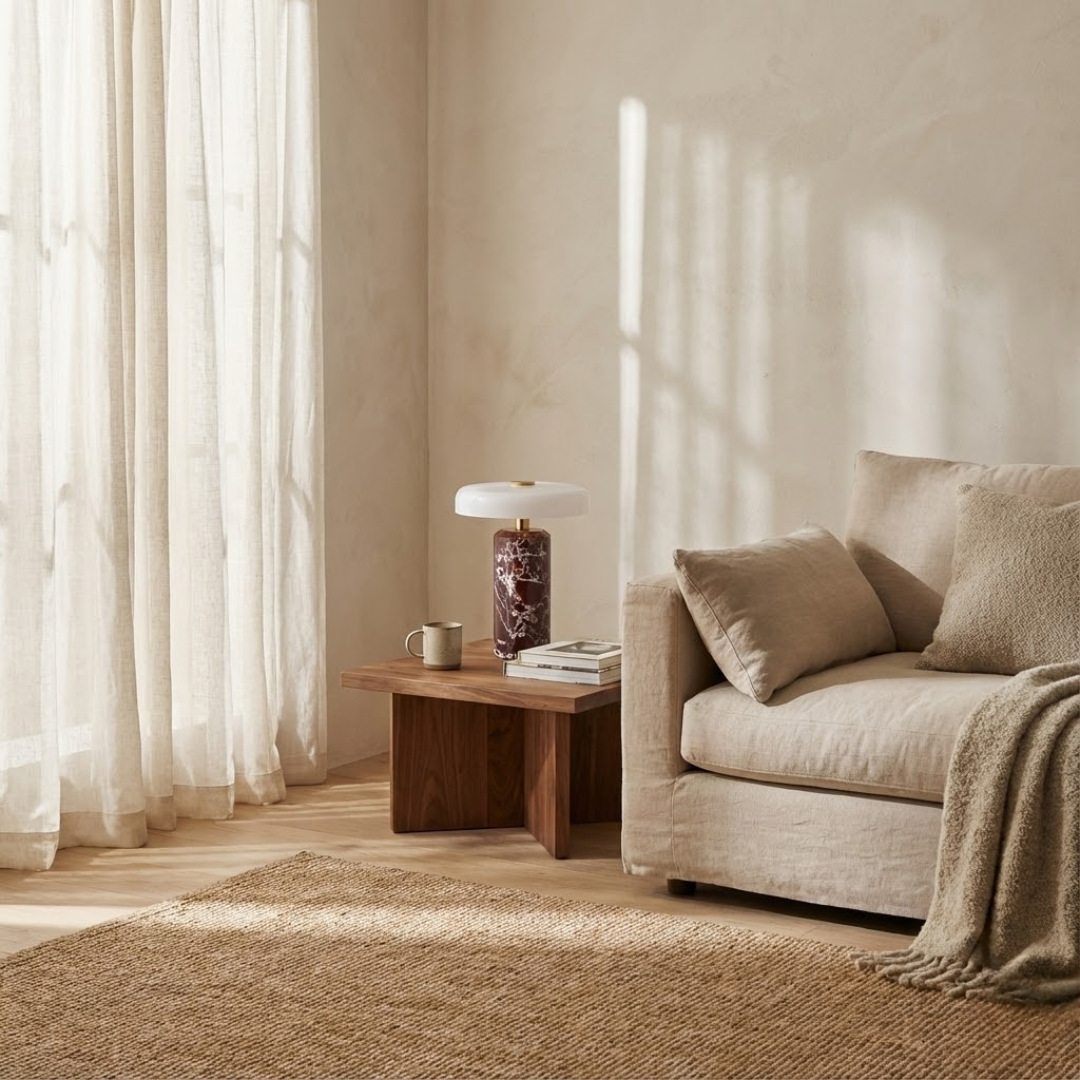Lampe de Table Champignon en Marbre et Verre – Ambiance Douce