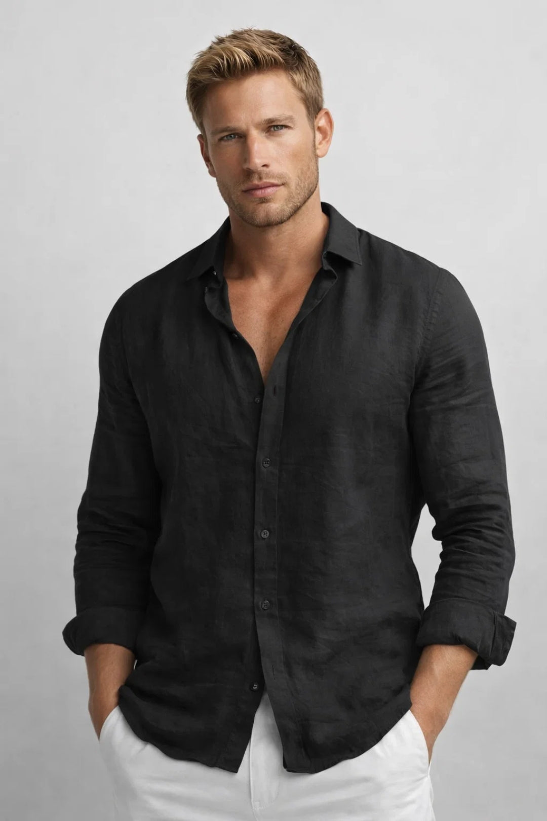 Chemise Homme en Lin Légère et Respirante, Coupe Décontractée