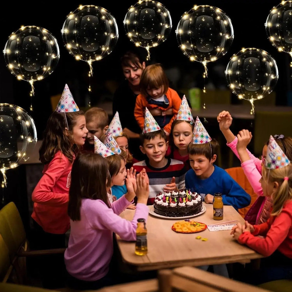 Ballons LED Transparents 45 cm – Lumière Blanc Chaud, Lot de 10