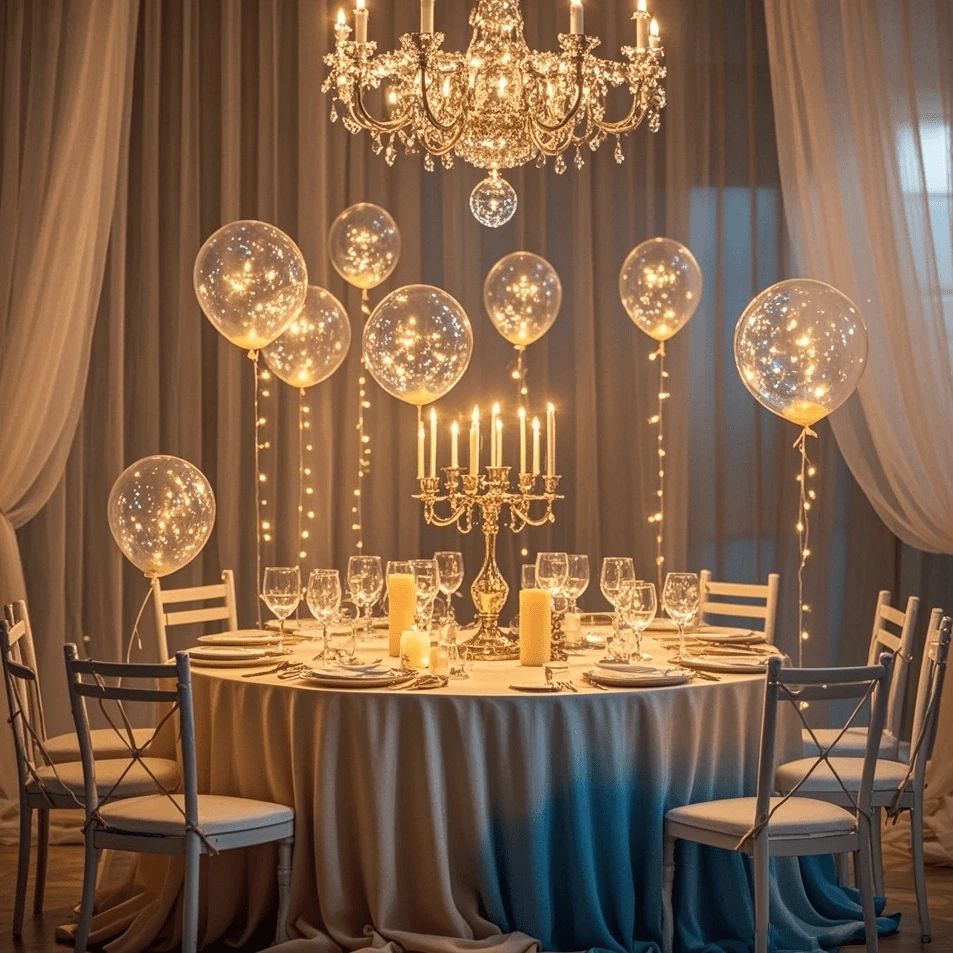 Ballons LED Transparents 45 cm – Lumière Blanc Chaud, Lot de 10