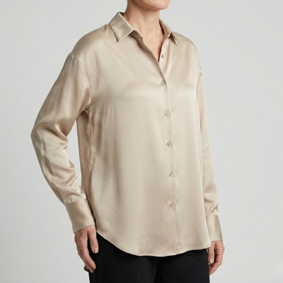 dames relaxed fit glanzende blouse