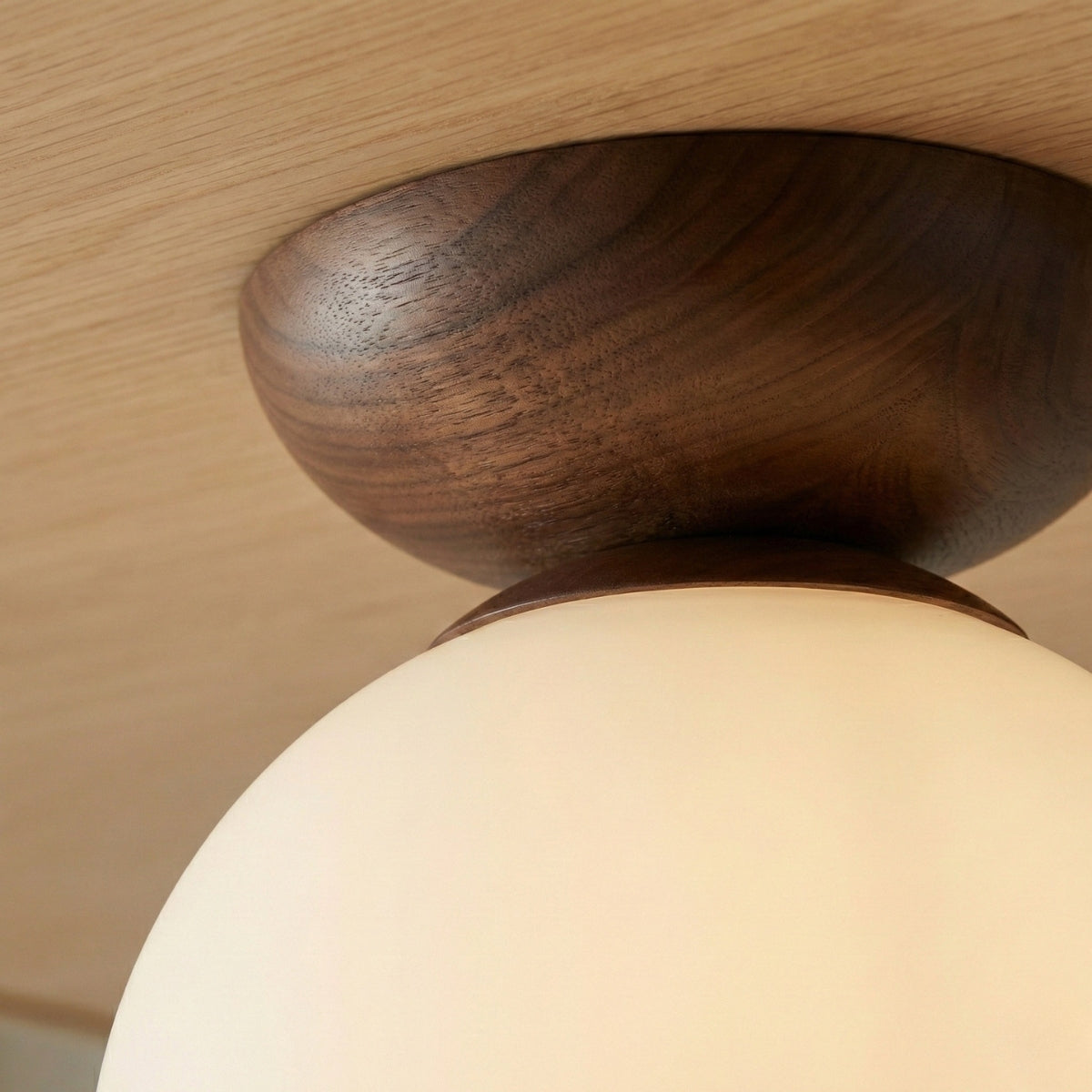 round japandi globe ceiling light