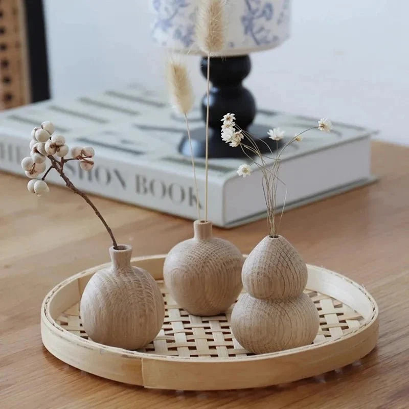 Rustikale Holzvase - Minimalistische Blumendekoration Aus Hochwertigem Naturholz 5