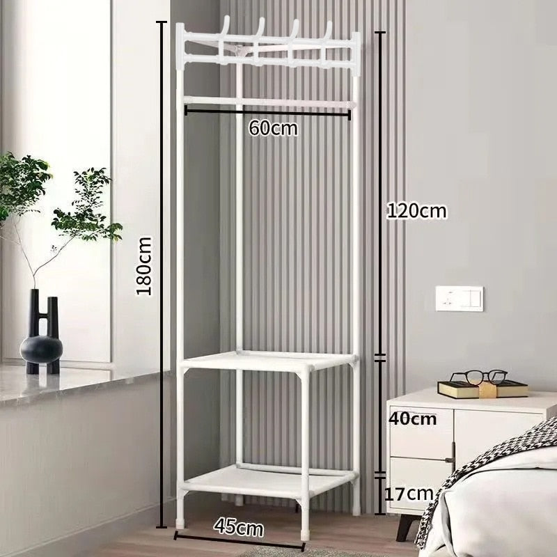 Corner Shelf – Black Metal, Modern Design for Clothing Storage in the Hallway or Bedroom