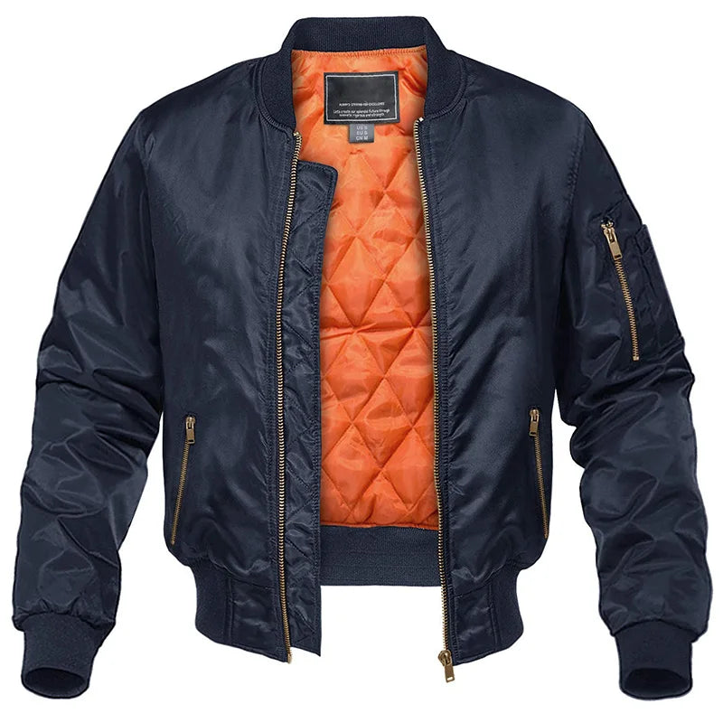 Blouson Bomber Homme Matelassé Doublé Zippé à Poches