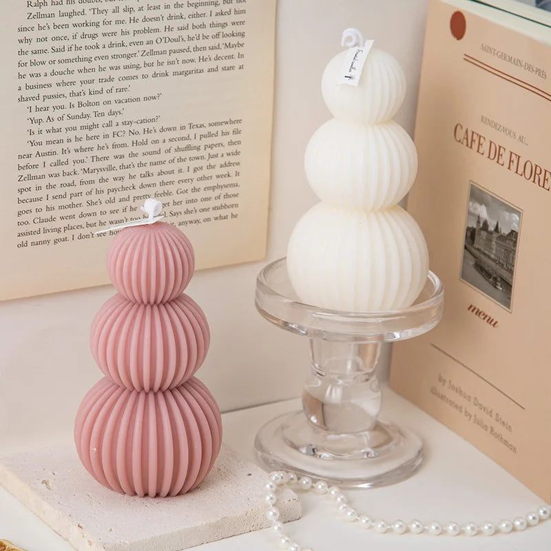 Scented candle – White golf ball geometric design for decorating your living room or a party