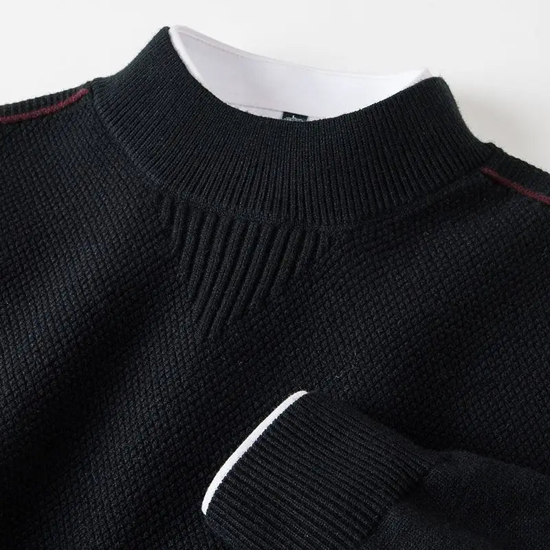 Pull en Maille Texturée à Liseré d'Épaule - Finitions Côtelées