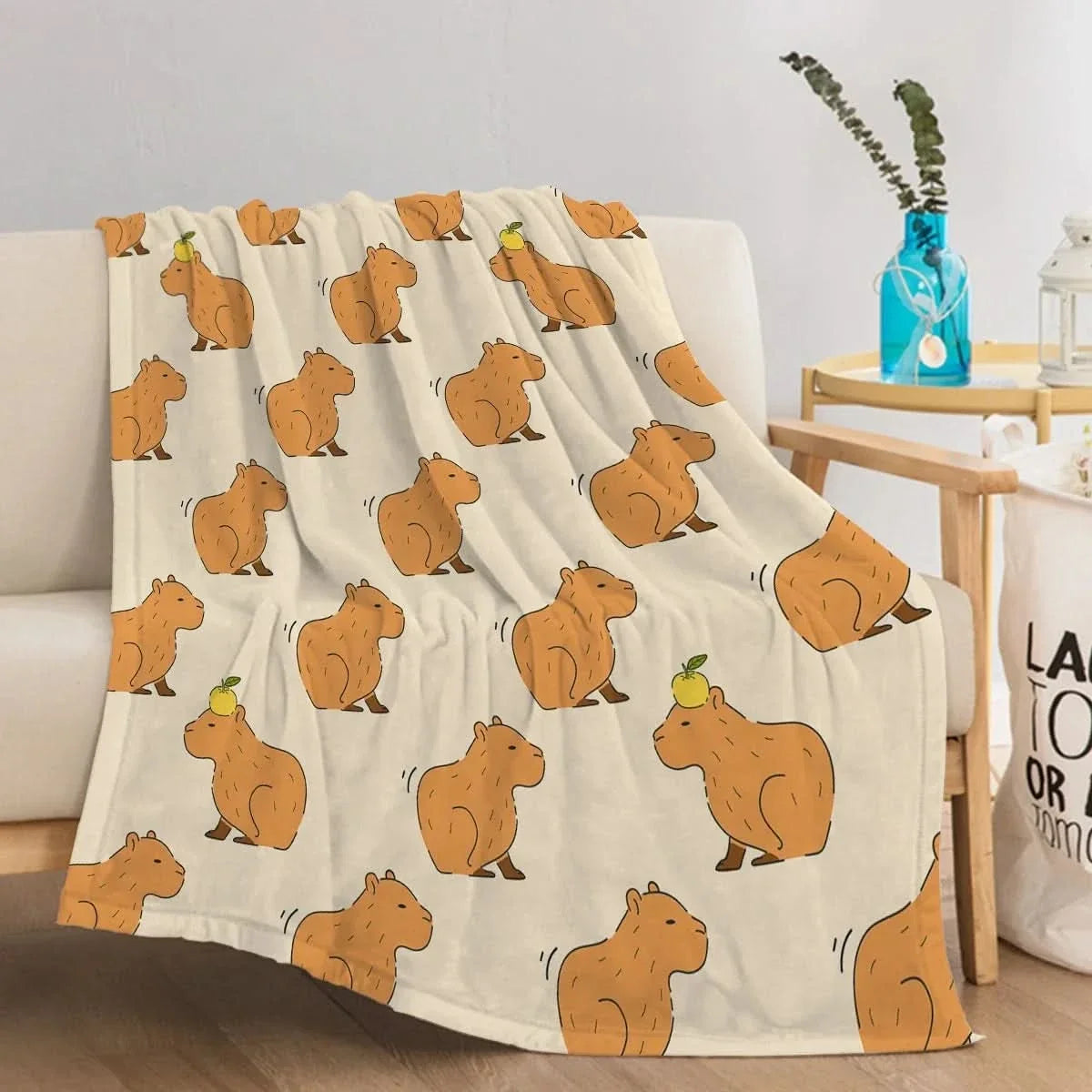 Plaid Polaire Capybara Doux et Chaud - Couverture Canapé et Lit