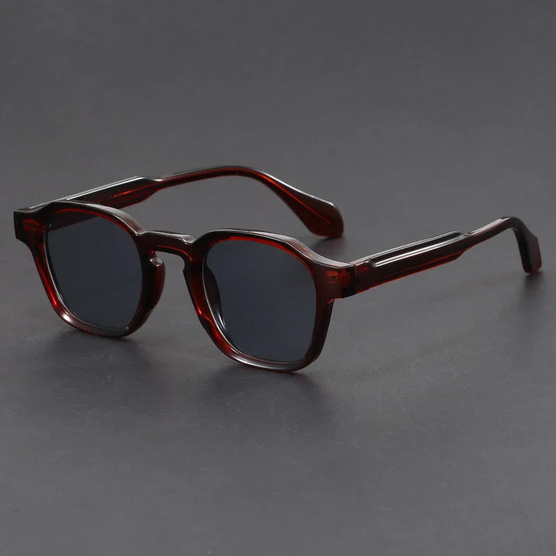 Lunettes de Soleil Rétro Monture Carrée en Polycarbonate