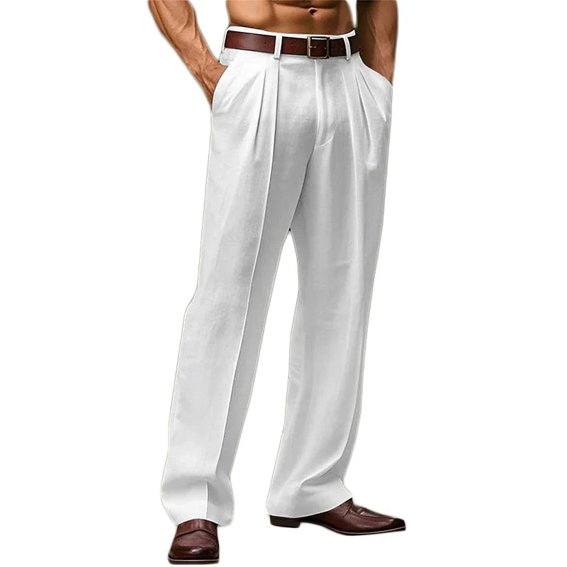 Pantalon Homme Taille Haute à Pinces - Poches Latérales