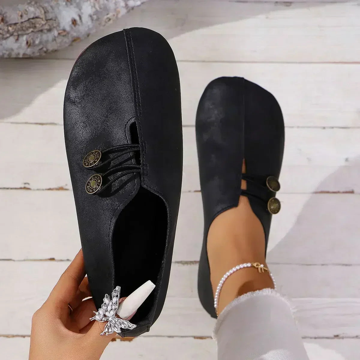 Mocassins Femme en Daim Souple, Fermeture Élastique Confort