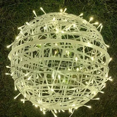 LED Light Balls – Rattan Design, Ambient Lighting for Indoor and Outdoor Use, 20 cm Diameter