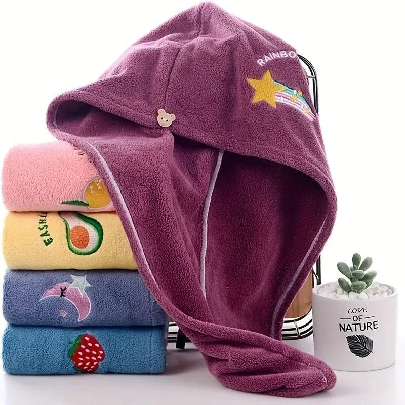 Turban Cheveux Séchage Rapide Femme et Fille en Corail Polaire