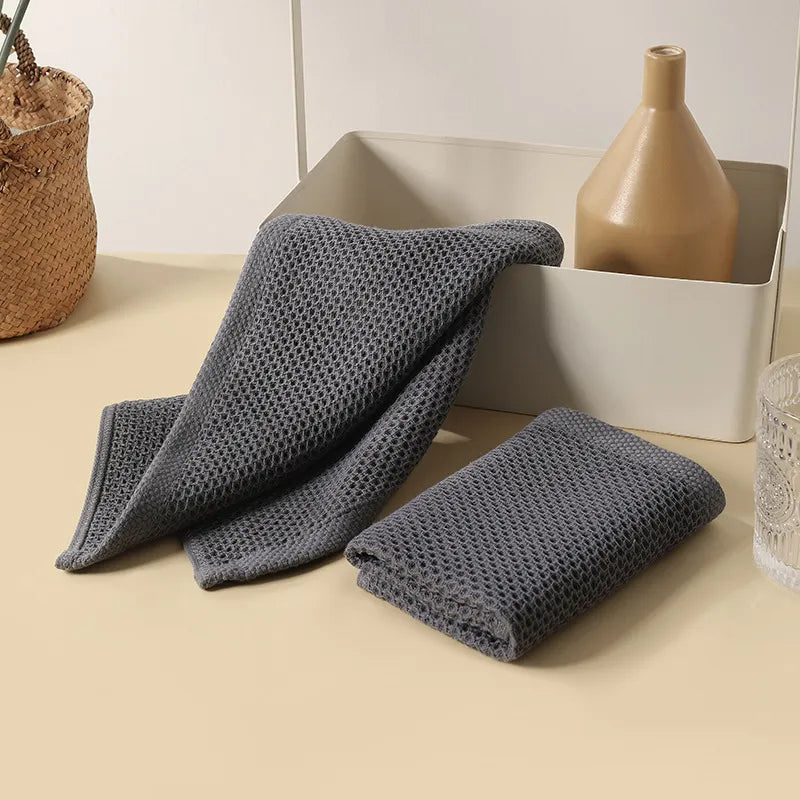 Lot de 6 Serviettes en Coton Nid d'Abeille - Cuisine et Salle de Bain