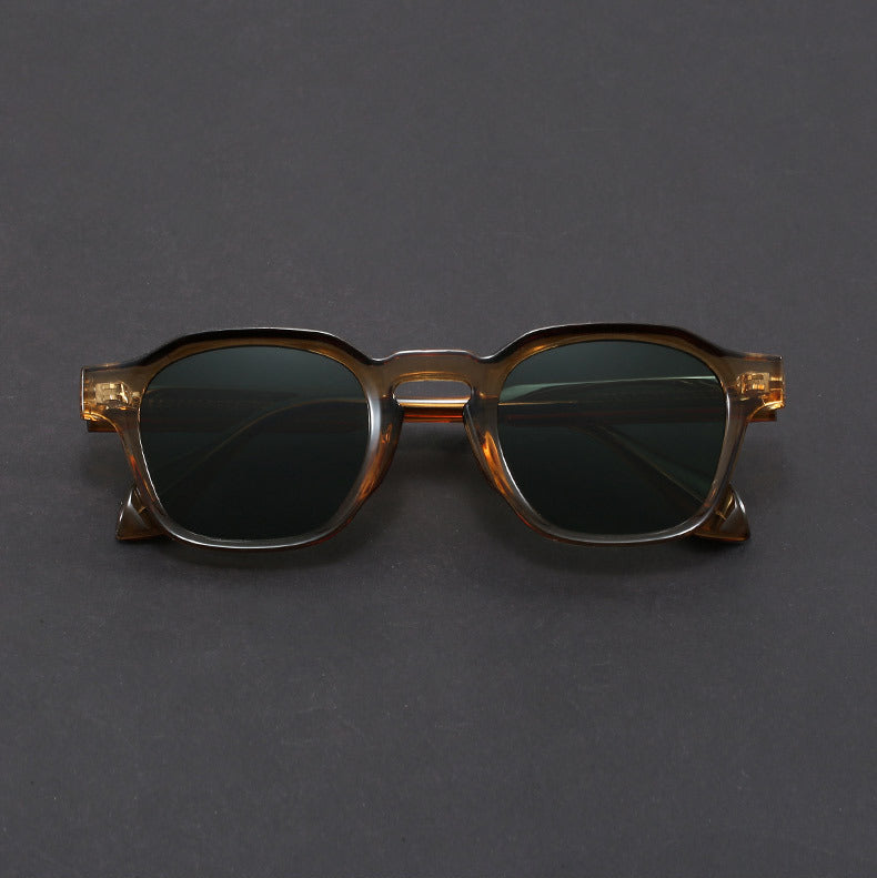 Lunettes de Soleil Rétro Monture Carrée en Polycarbonate