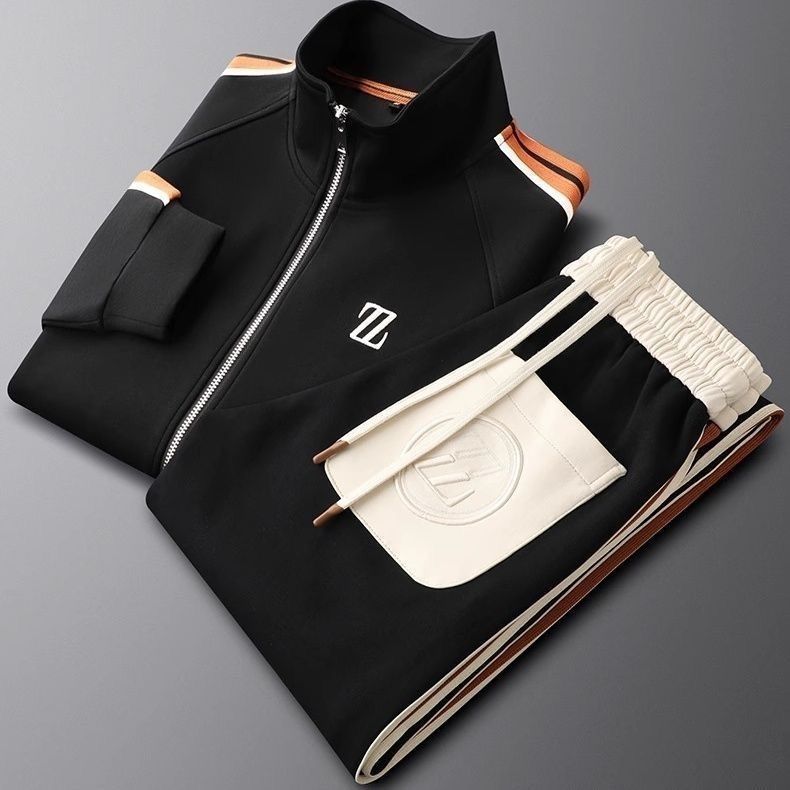 Survêtement Homme en Coton avec Détails Cuir