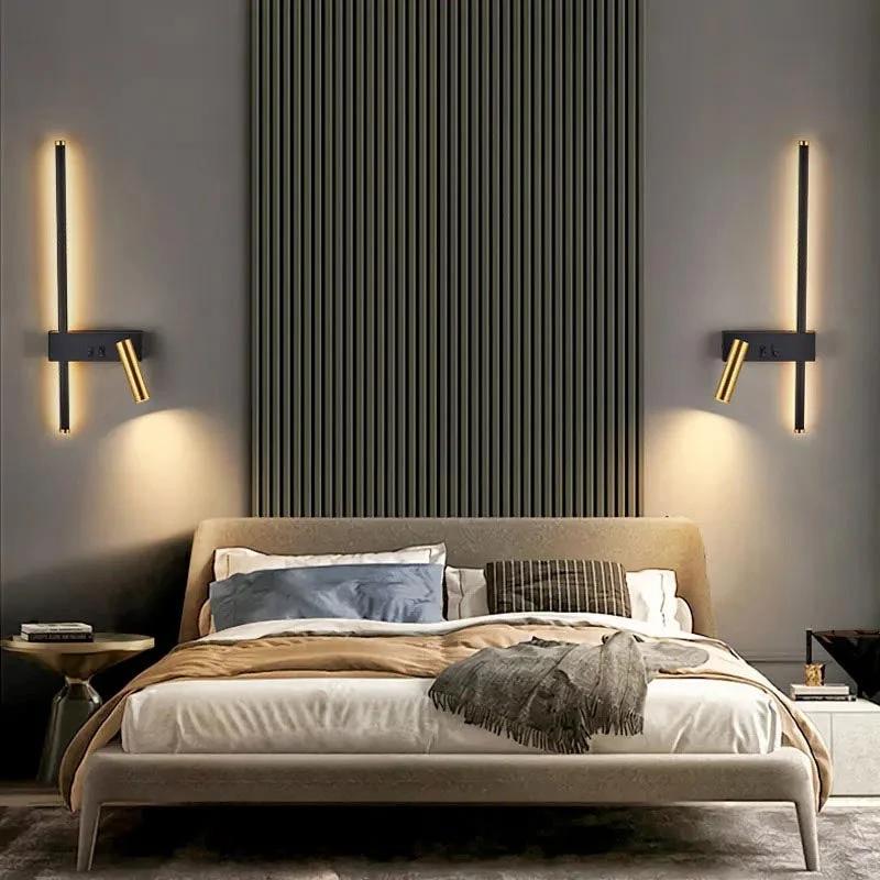 SVEA – Swivel LED Wall Light – Modern Nordic Reading Lamp for Bedroom on two sides of the bed, warm light.