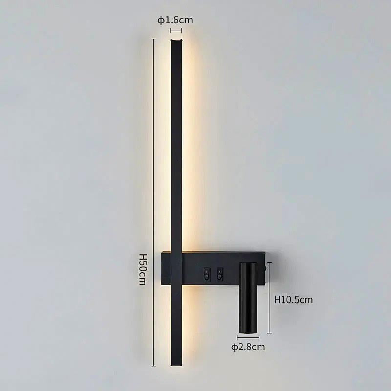 Applique Murale LED Barre Verticale et Spot Orientable