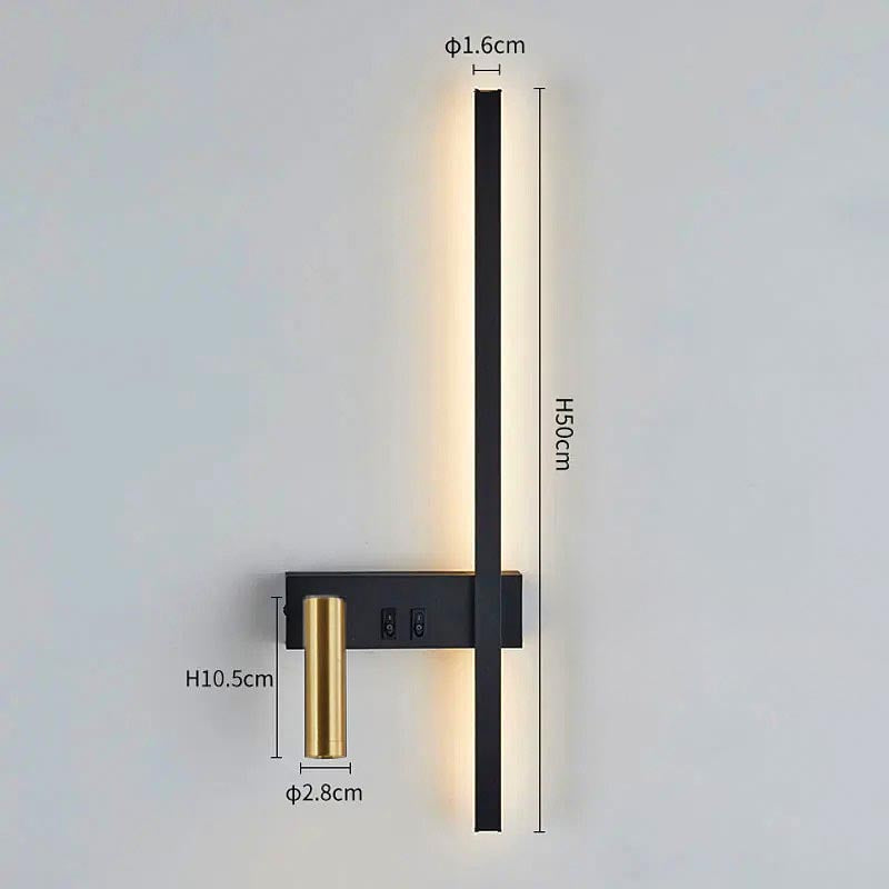 Applique Murale LED Barre Verticale et Spot Orientable