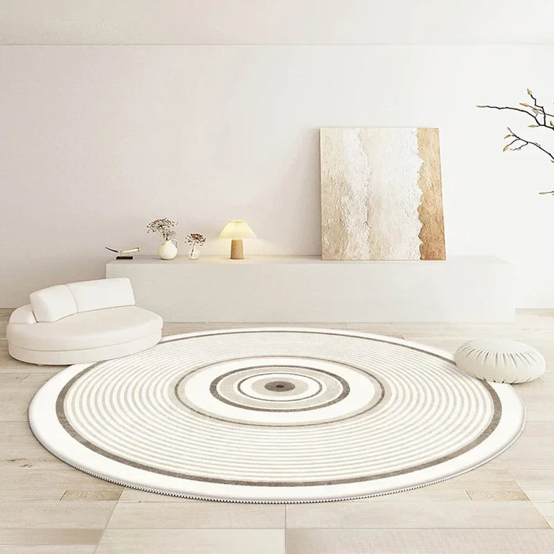 Round Rug – Soft Polyester, Minimalist Design for the Living Room or Bedroom