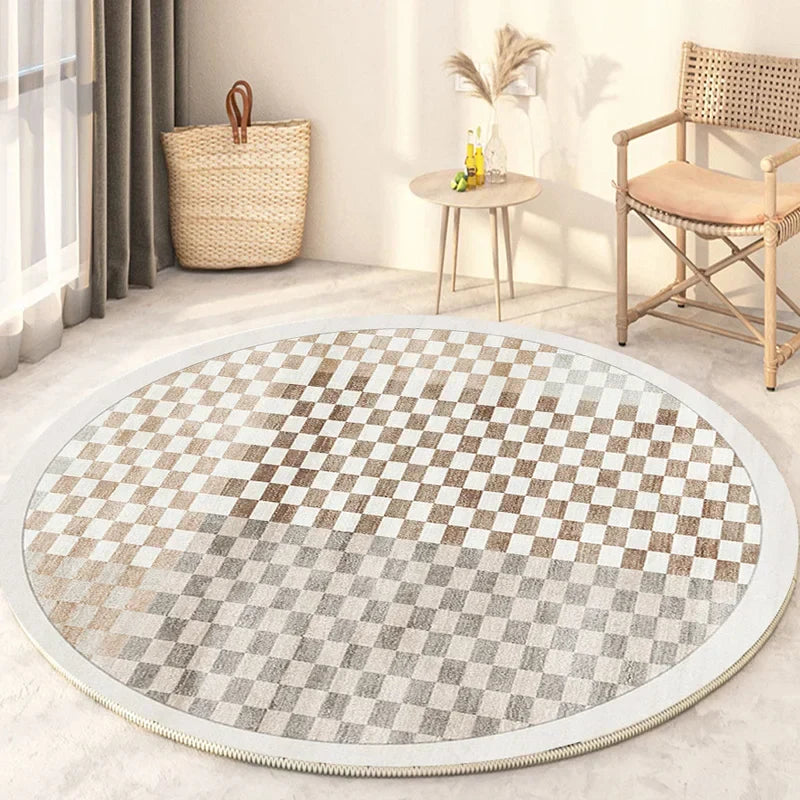 Round Rug – Soft Polyester, Minimalist Design for the Living Room or Bedroom