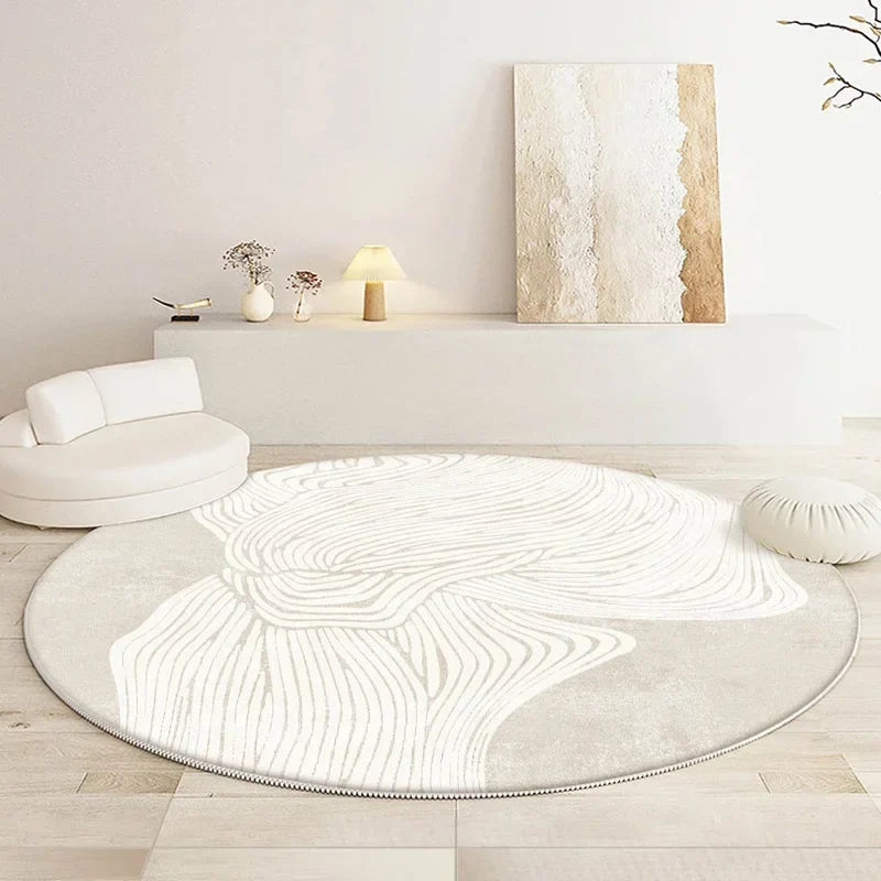 Round Rug – Soft Polyester, Minimalist Design for the Living Room or Bedroom