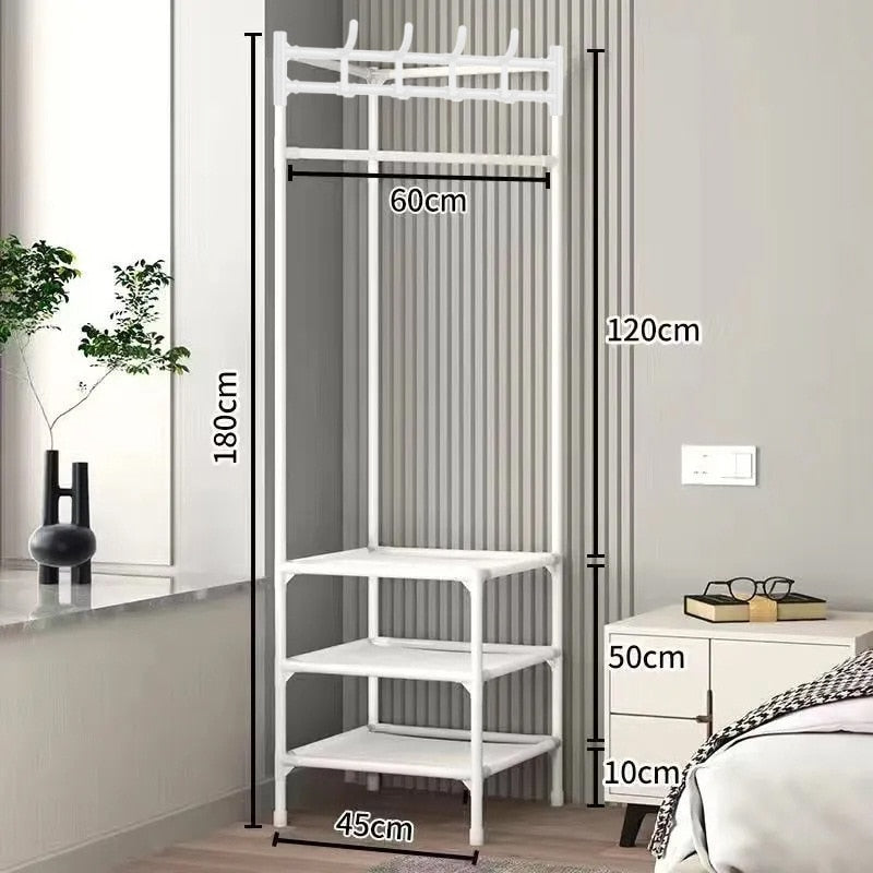 Corner Shelf – Black Metal, Modern Design for Clothing Storage in the Hallway or Bedroom