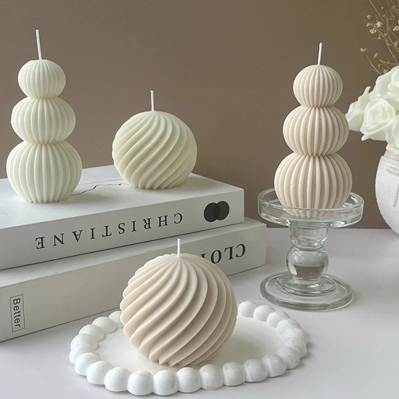 Scented candle – White golf ball geometric design for decorating your living room or a party