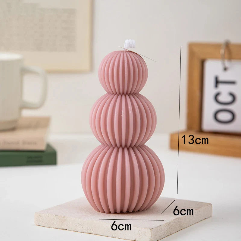 Scented candle – White golf ball geometric design for decorating your living room or a party