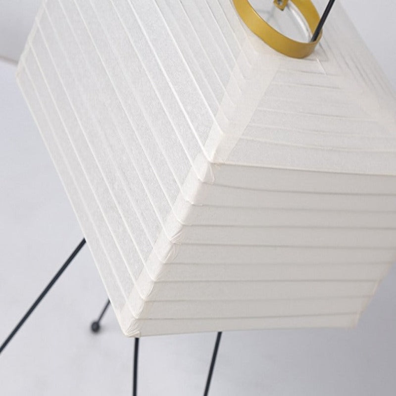 Floor Lamp – White Rice Paper and Metal, Wabi-Sabi Style for the Living Room or Bedroom