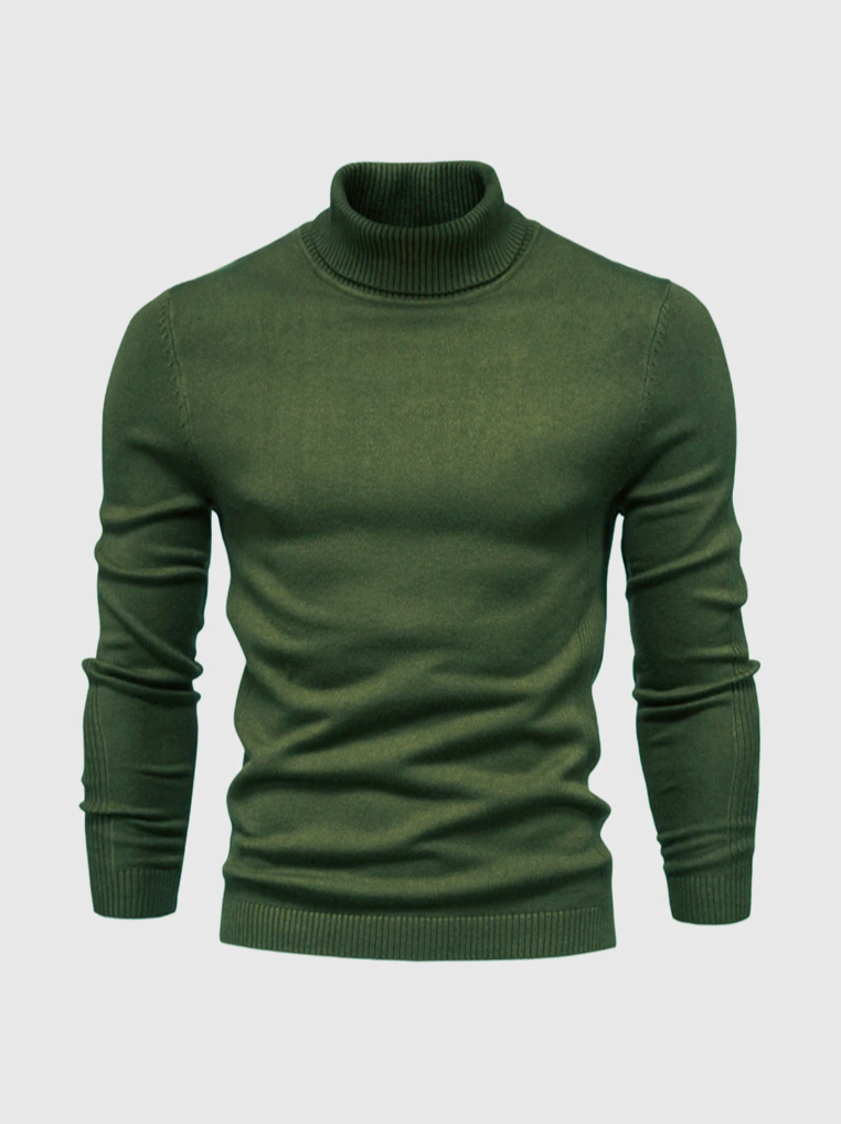 Pull Col Roulé Homme en Maille Fine