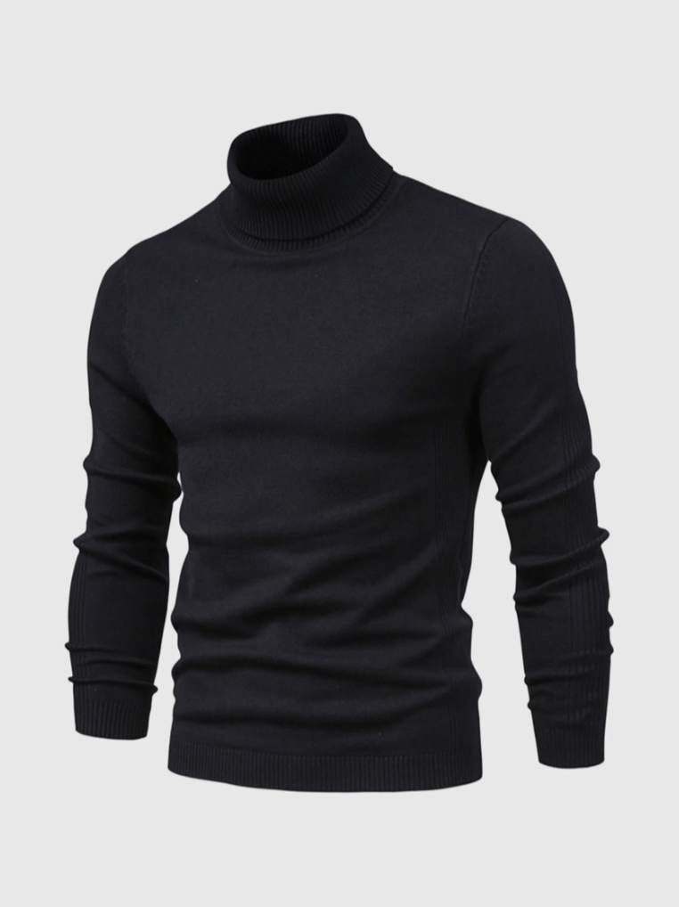Pull Col Roulé Homme en Maille Fine