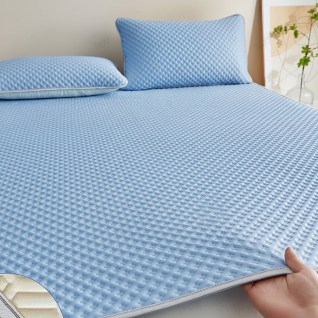Tapis de Lit Rafraîchissant Pliable - Surface Gaufrée Respirante
