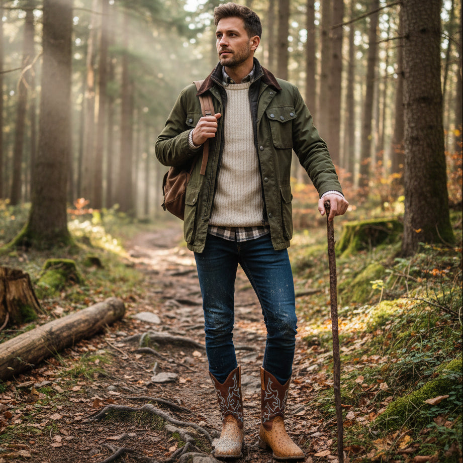 Bottes Homme Exotiques Marron en Cuir