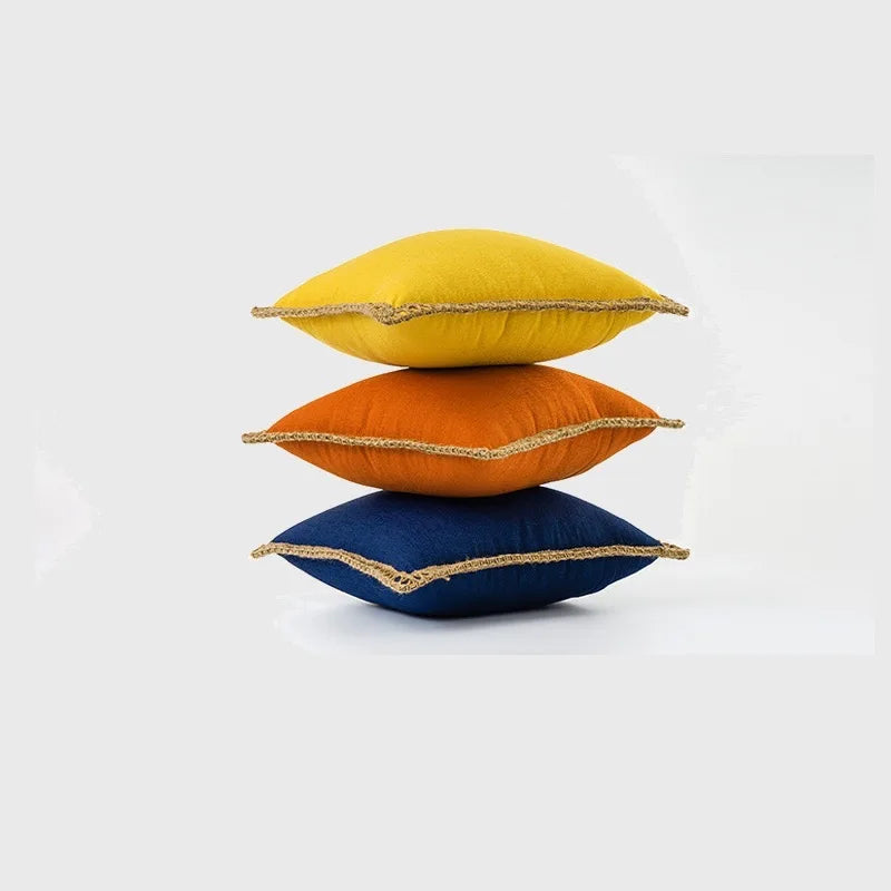 Housse de coussin – Polyester, colorée, style français pour canapé ou lit