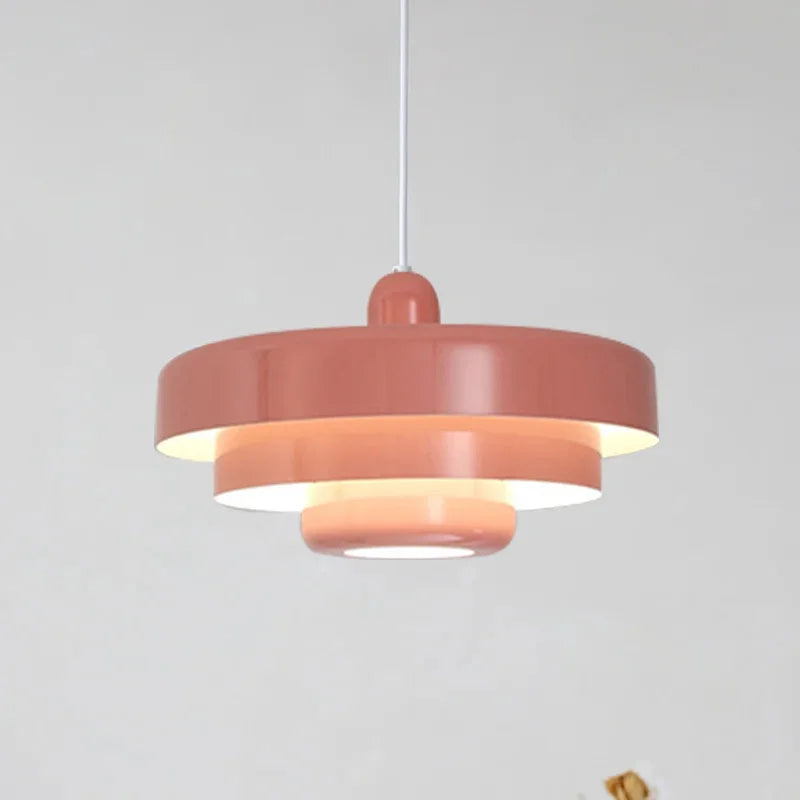 Suspension danoise – Métal orange, design vintage pour salon ou salle à manger