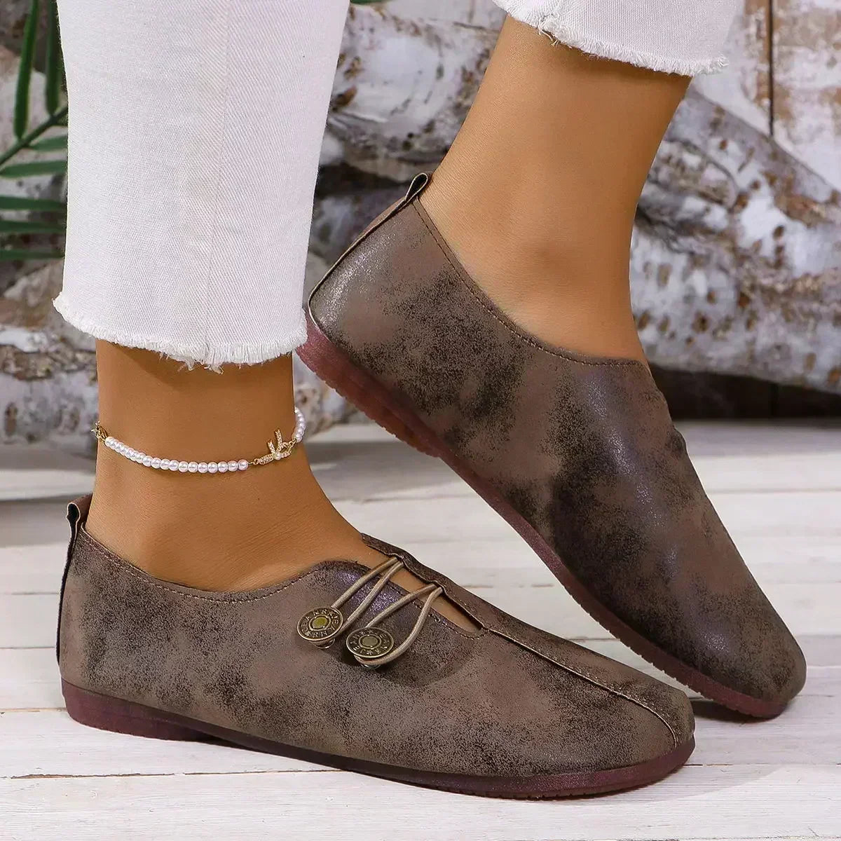 Mocassins Femme en Daim Souple, Fermeture Élastique Confort