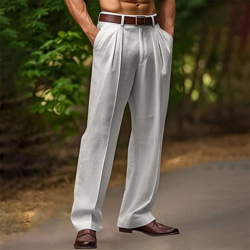 Pantalon Homme Taille Haute à Pinces - Poches Latérales