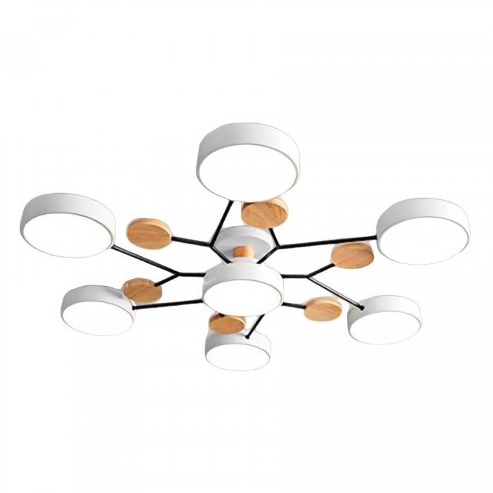 Plafonnier LED Scandinave à Branches Multiples - 4 à 7 Points Lumineux