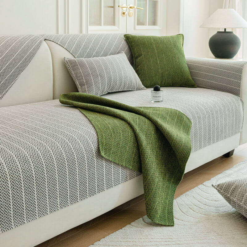 Housse de Canapé Chenille Anti-Griffures et Antidérapante