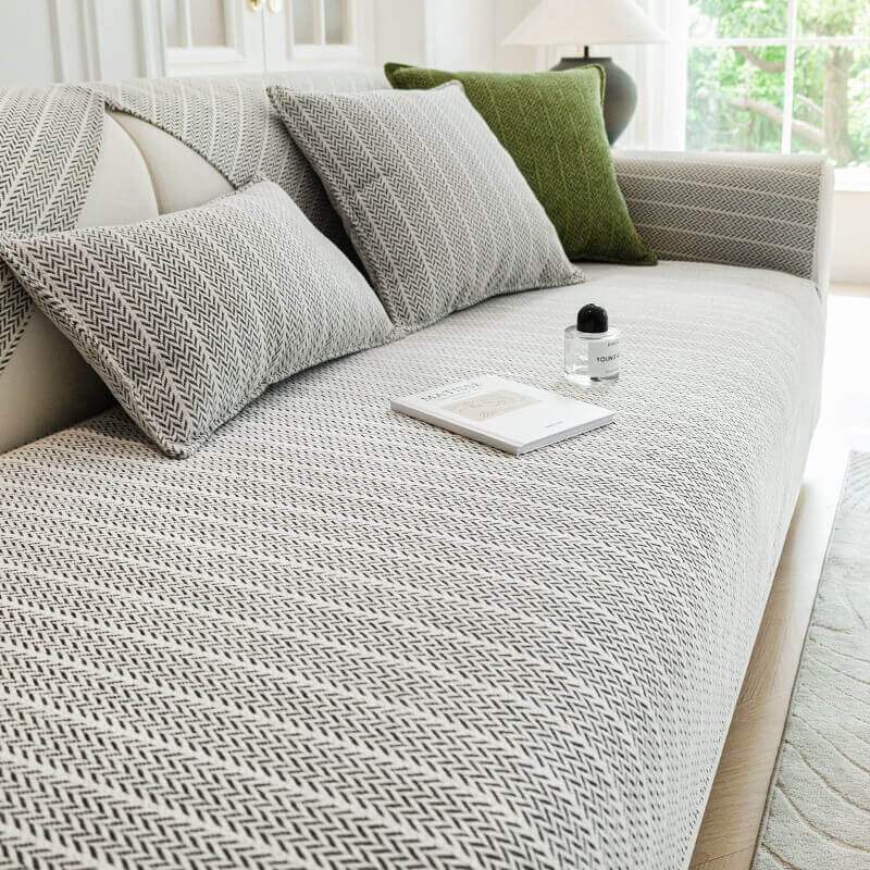 Housse de Canapé Chenille Anti-Griffures et Antidérapante