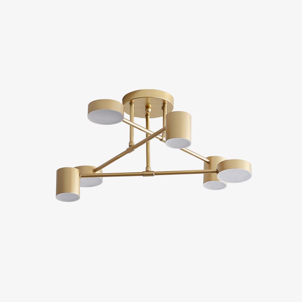 Plafonnier Design Sputnik à Bras Croisés et Têtes Cylindriques