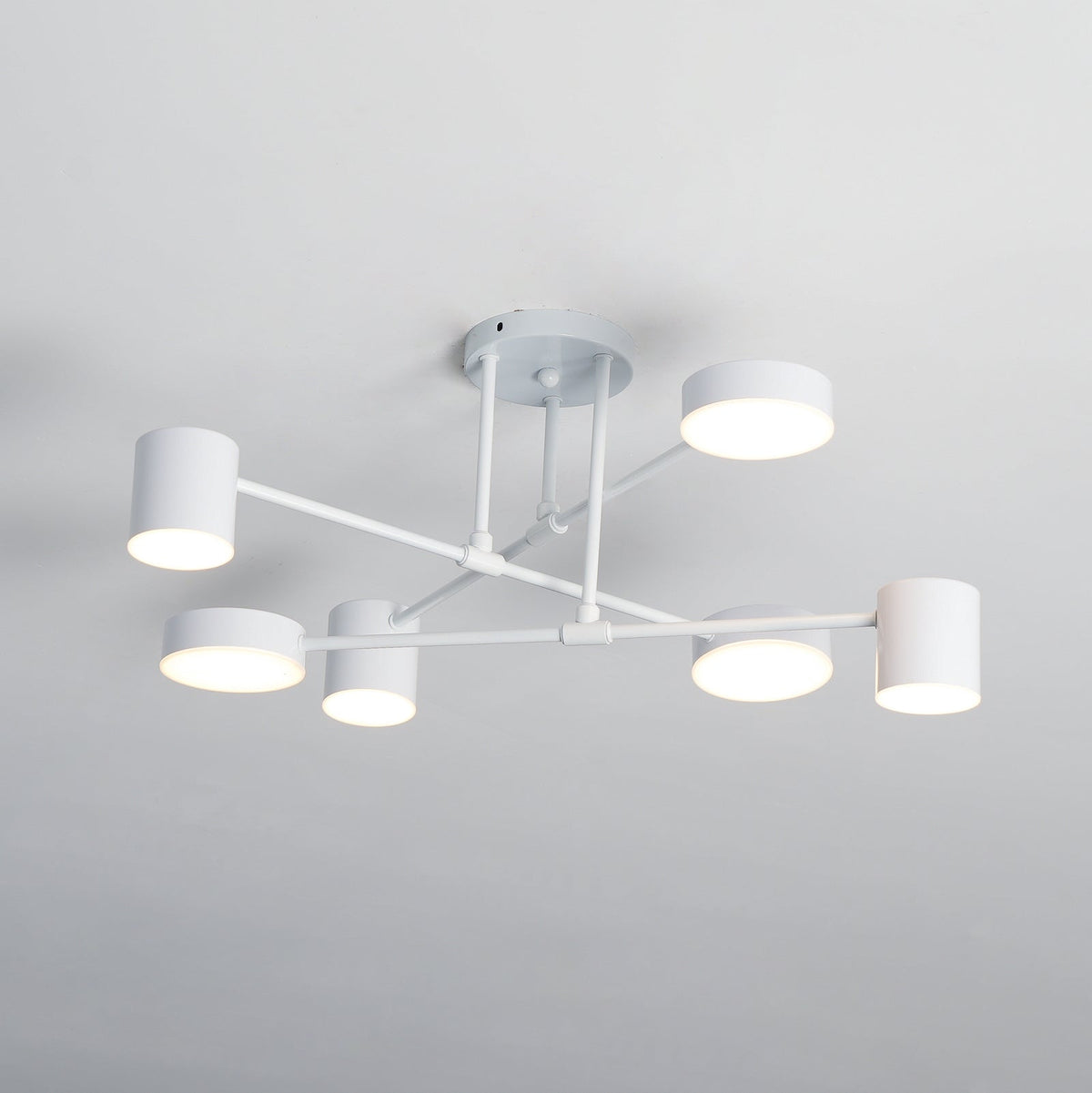 Plafonnier Design Sputnik à Bras Croisés et Têtes Cylindriques
