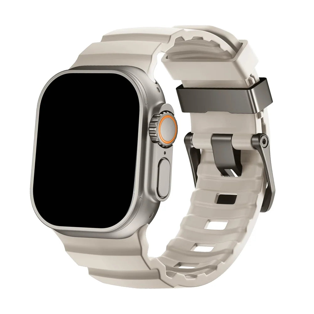 Bracelet Apple Watch en Silicone - Boucle Titane 44/45/46/49mm