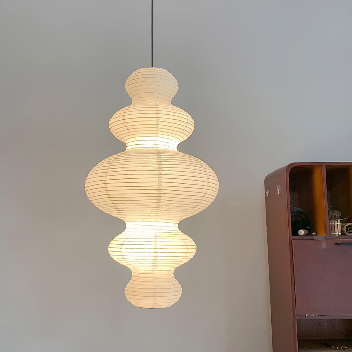 Stylish Pendant Light with Rice Paper Shade – 47cm Diameter for Kitchen Pendant Lighting 1